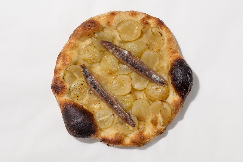 Moscatell (muscat) grape and salted anchovy