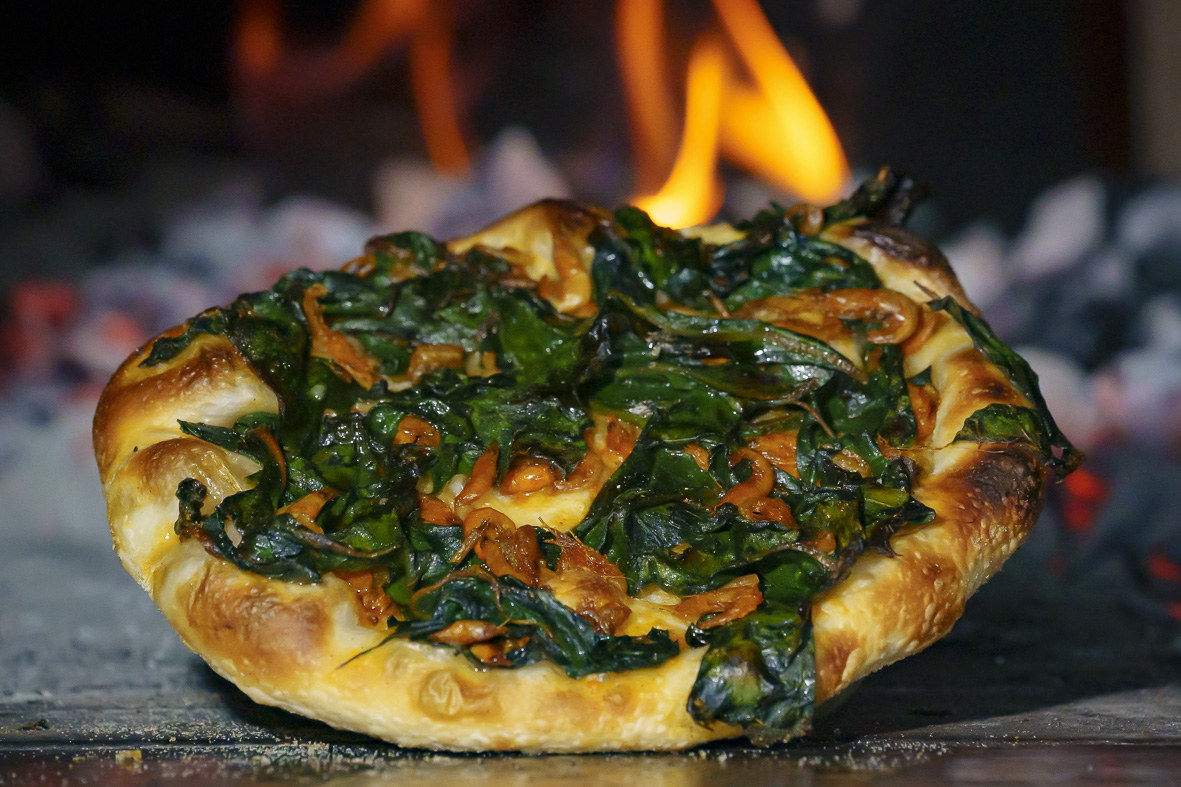 Coca de "gamba amb bleda"